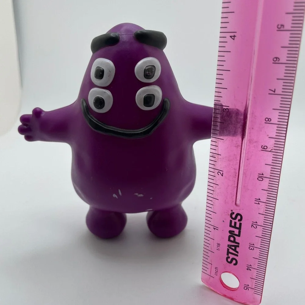 McDonalds Grimace Plant Pal Flex‎ Figure Toy Purple Four Eyes Vintage